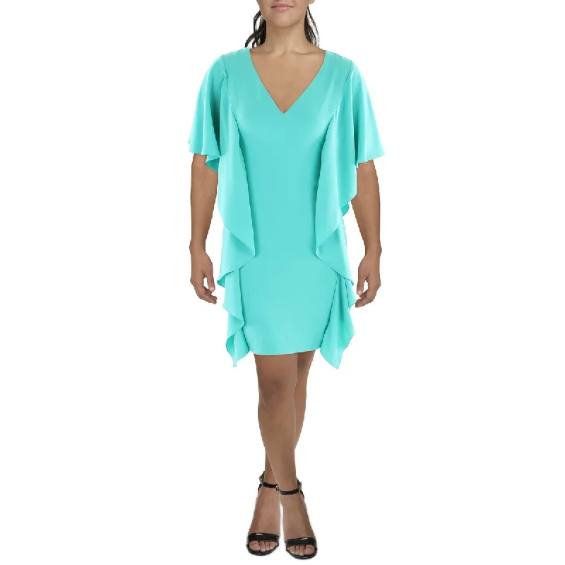 Womens Georgette Knee-Length Shift Dress