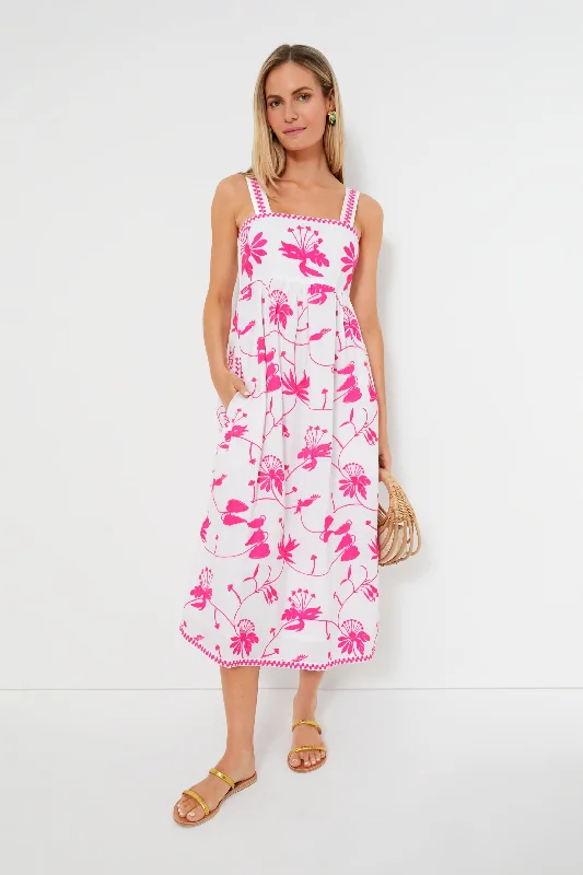 Exclusive Tropical Flower Pink Agate Dress