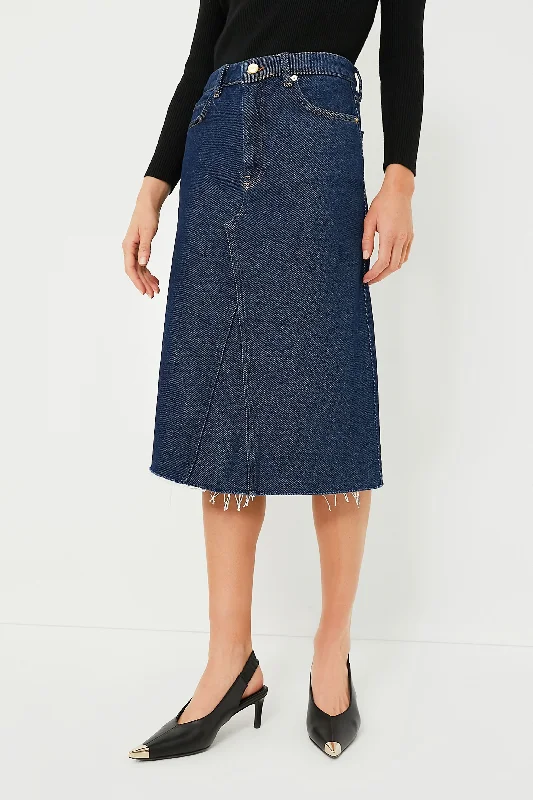 Rinse Heavy Denim Midi Skirt